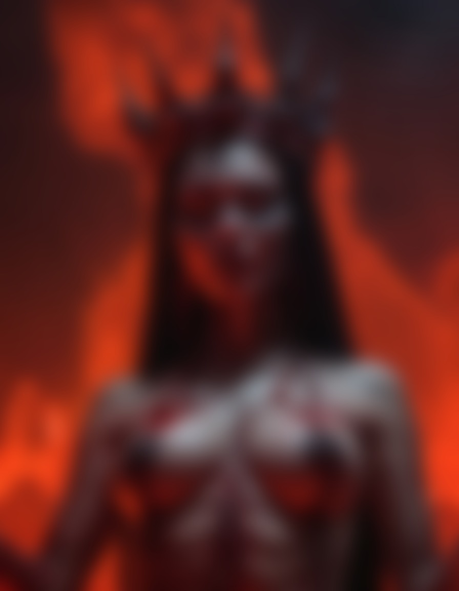 demoness, crown of skulls, malice, hell's fires, named entity jemima, demon, sexy, nsfw	