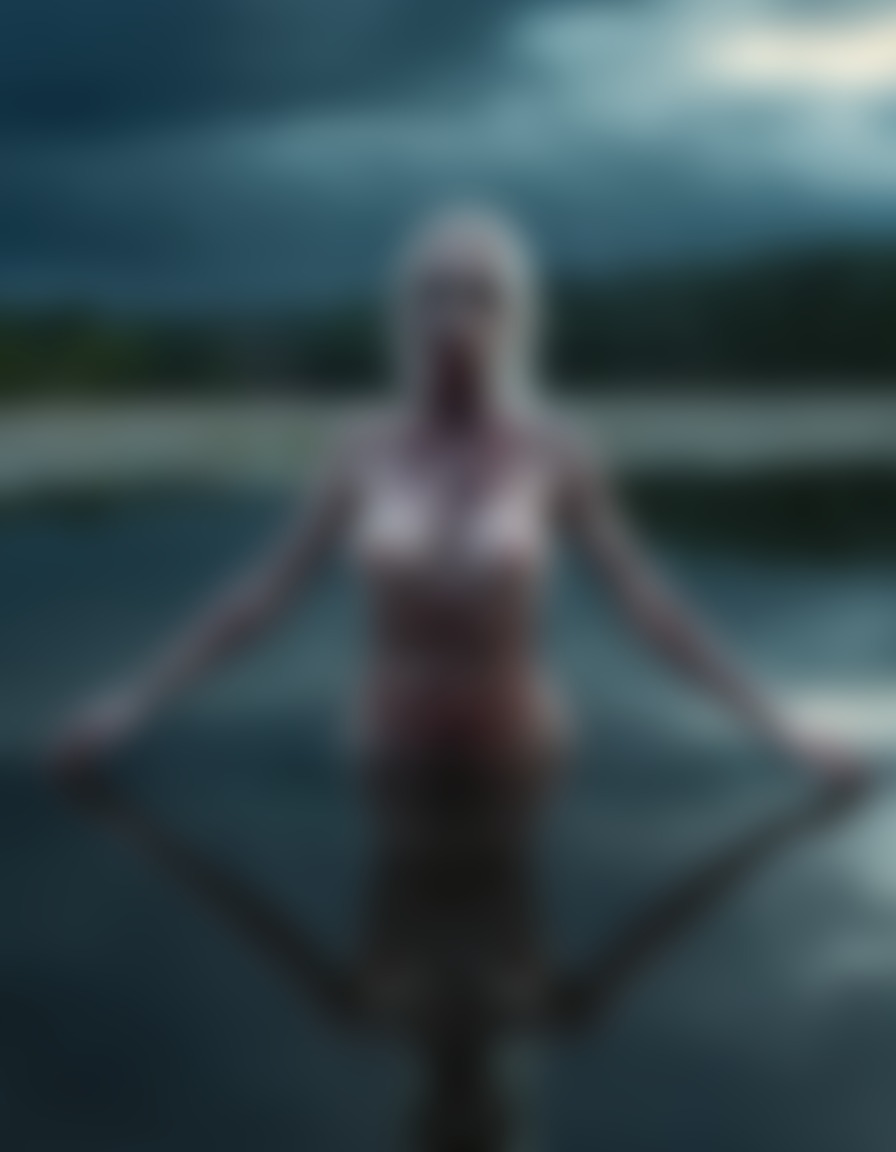 heaven, angels, zombies, female, serene, lake, reflection