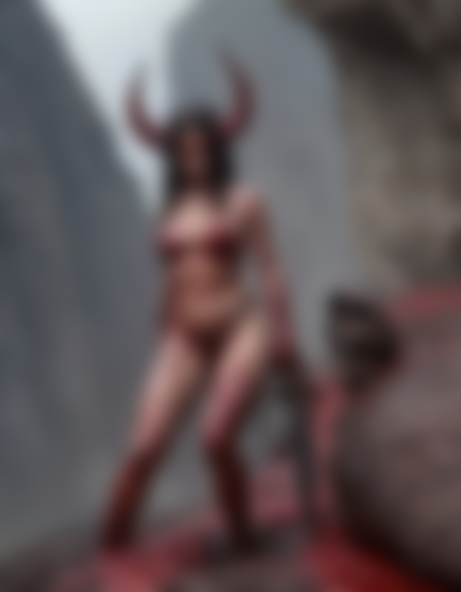 fantasy, demon, seduction, warrior, cliff edge, temptation, demonesse, sexy, nsfw