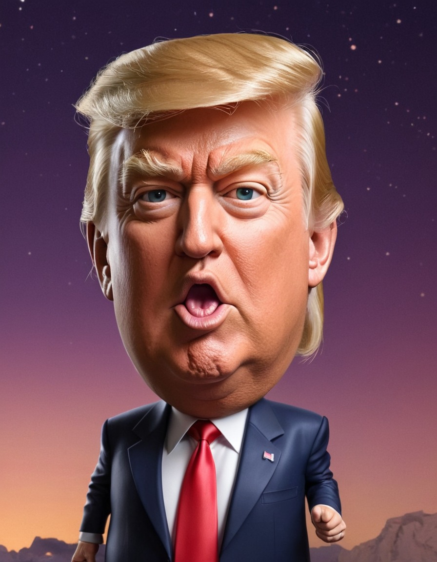 donald trump, caricature, political satire, humor