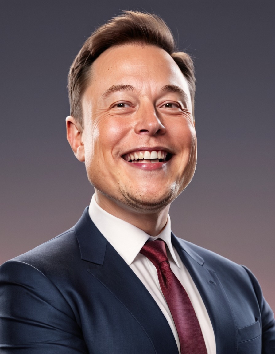 elon musk, caricature, big head, crazy smile, entrepreneur, innovation, tech industry