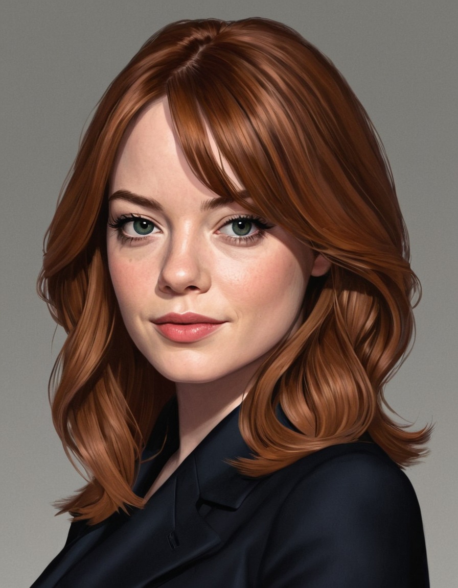 emma stone, portrait, painting, actress, celebrity, art, hollywood