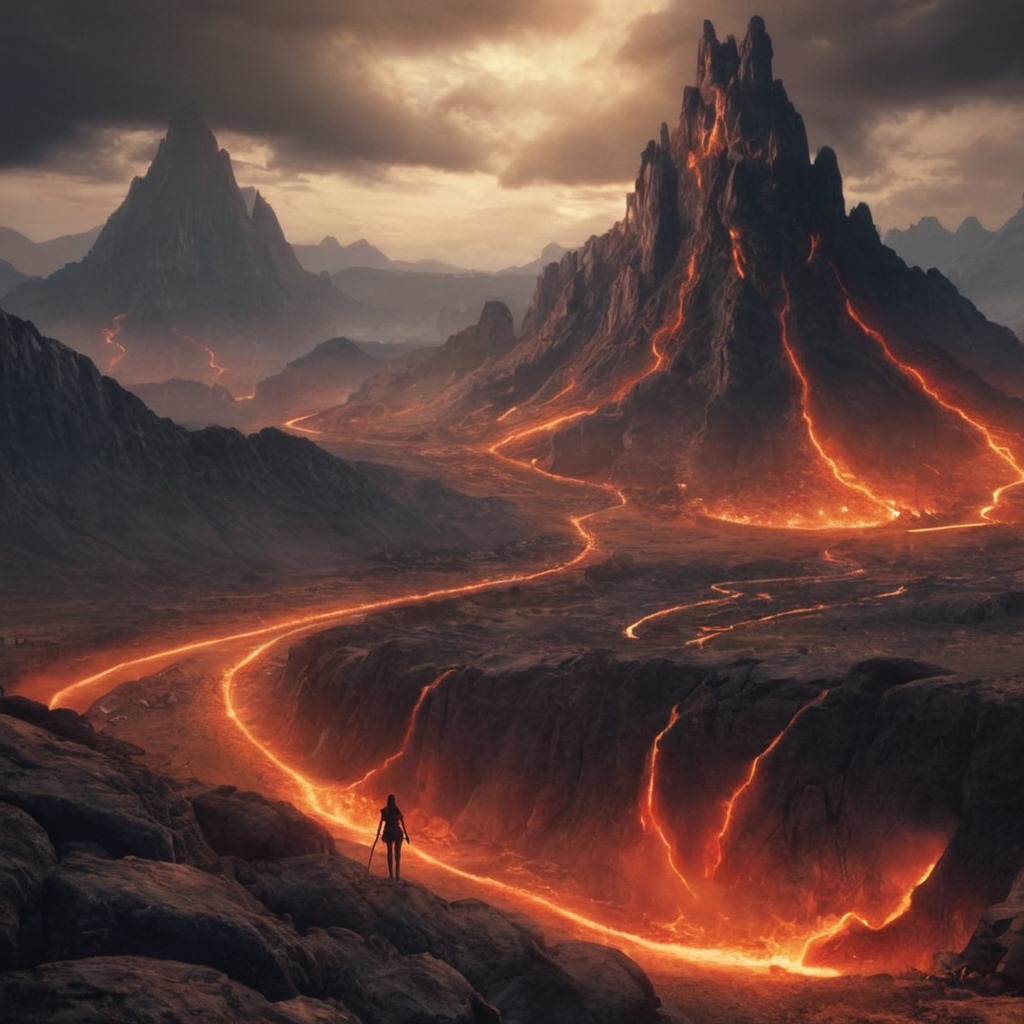 digitalart, digitalpainting, wallpaper, conceptart, photography, fantasyart, ancient, lava, volcaniclandscape