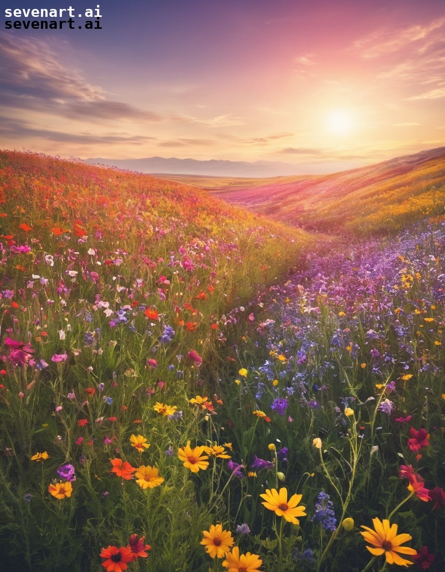 nature, wildflowers, landscape, colorful, horizon