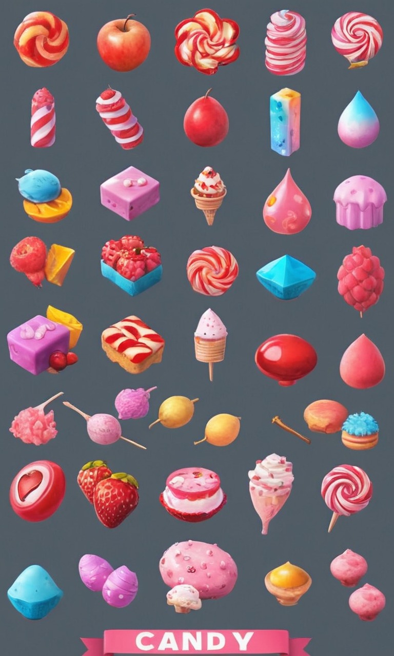 candy, pixelated, sweets, wallpaper