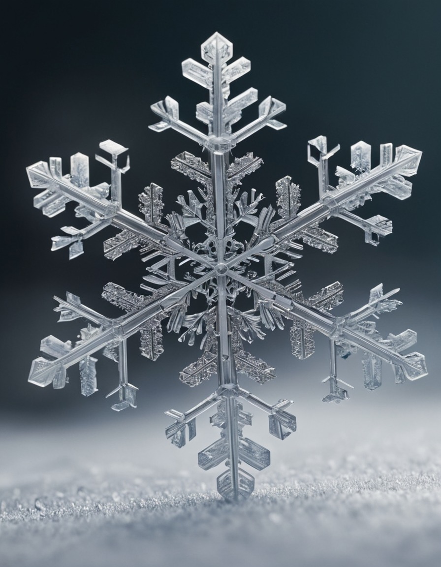 snowflake, macro photography, intricate pattern, winter, delicate