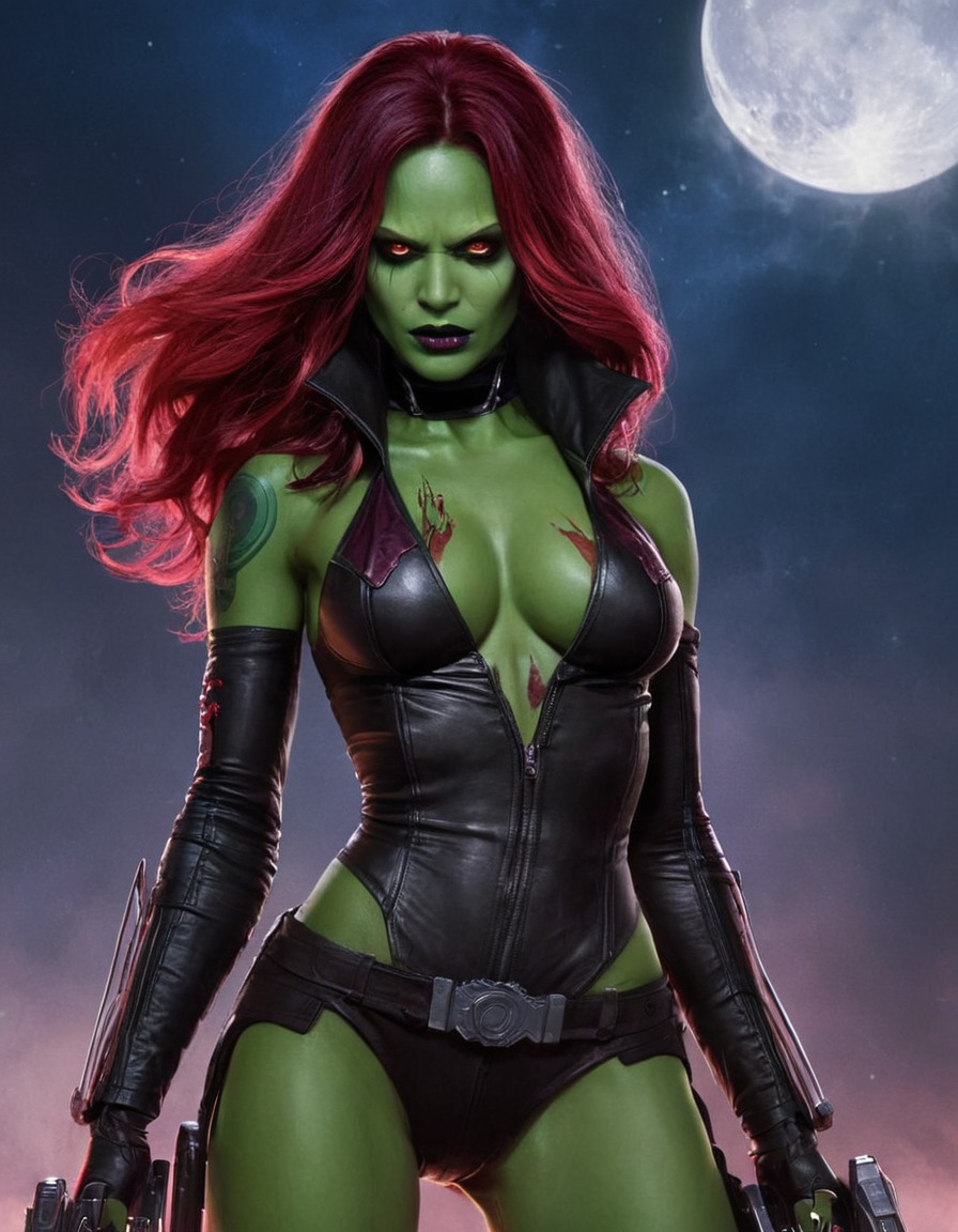 vampire, gamora, guardians of the galaxy, marvel, supernatural, transformation, science fiction