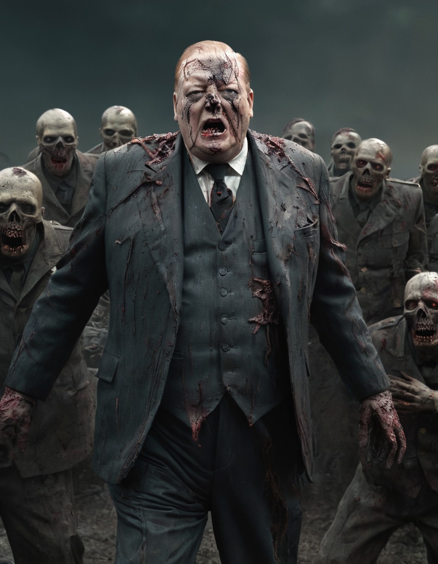 winston churchill, zombie, decay, undead, war, leader, determination