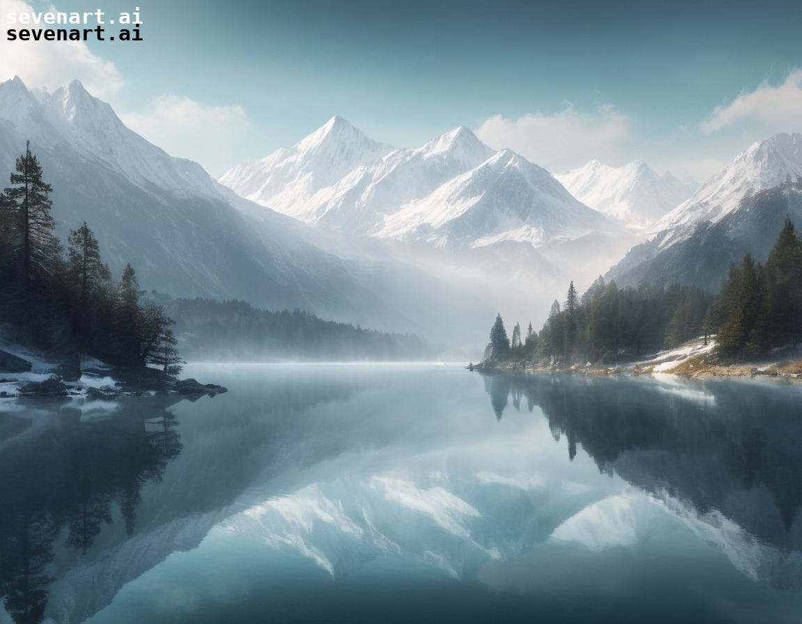 nature, mountains, lake, reflection, mist