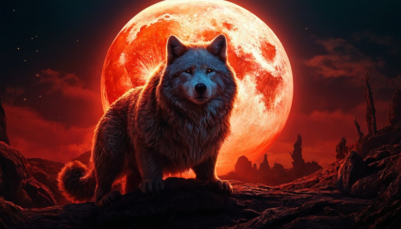 digitalart, animal, horror, photorealistic, photomanipulation, werewolf, photography, wallpaper, wildlife, badmoonrising, adobefirefly, adobe_firefly