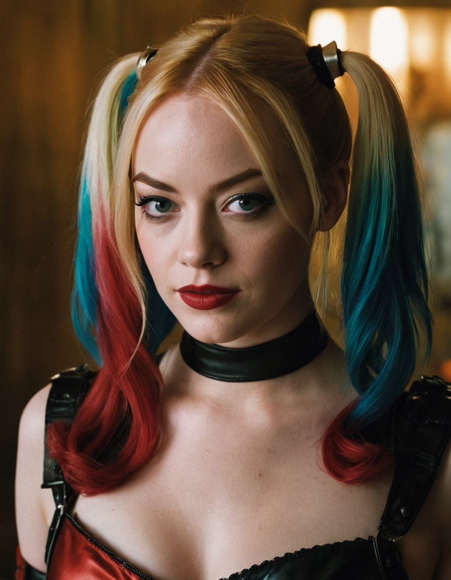 harley quinn, emma stone, dc comics, actress, character, villain, film adaptation