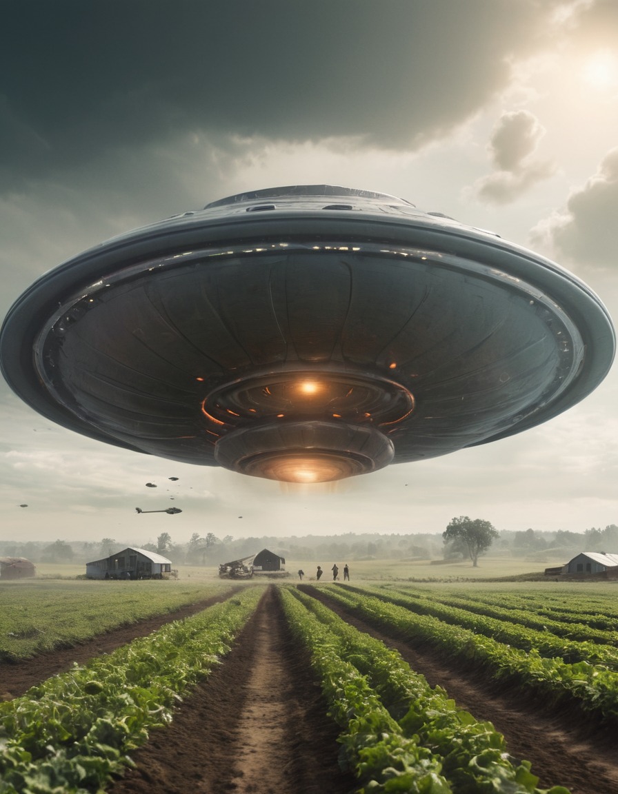 alien, saucer, farm, ufo, panic, aliens, three body problem, trisolaran