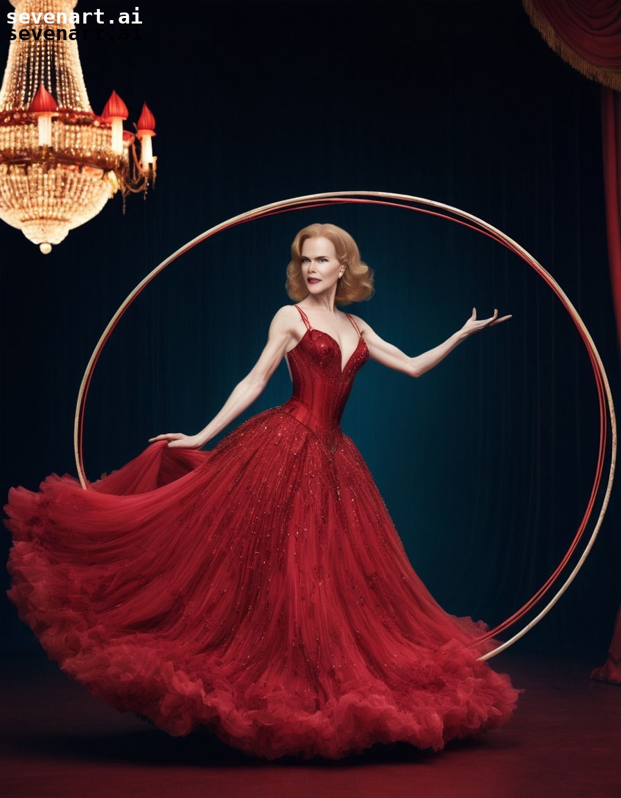 celebrity, nicole kidman, hula hoop, ball gown, performance, actress, movies, movie stars