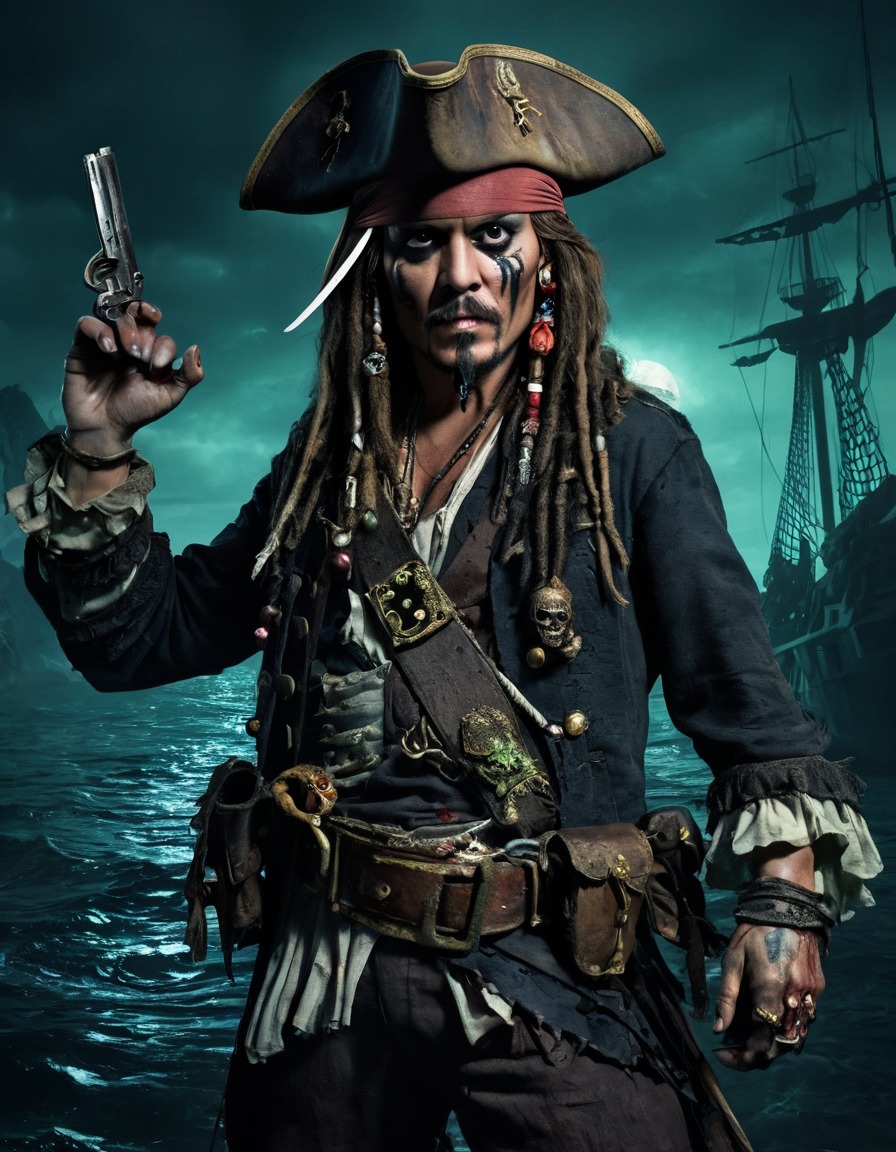 jack sparrow, zombie, pirate, captain, treasure hunting