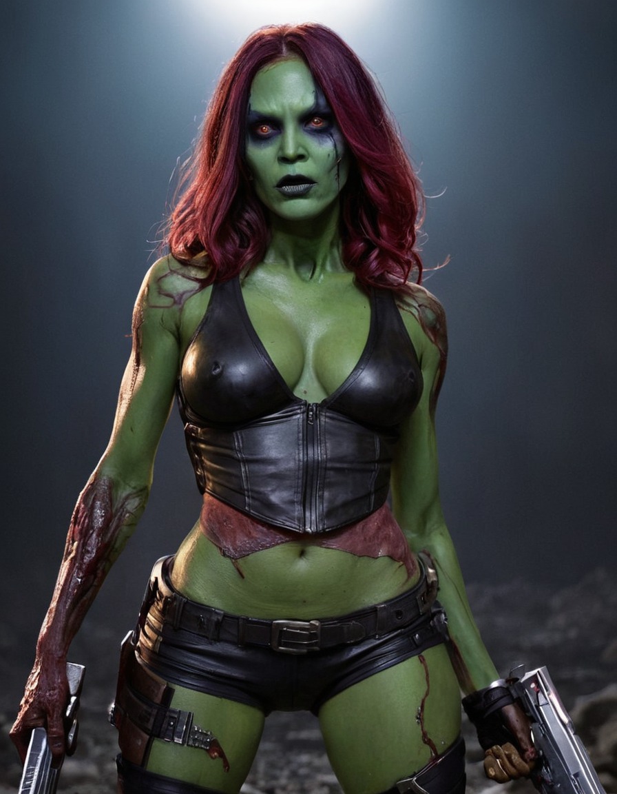 zombie, gamora, guardians of the galaxy, undead, marvel, superhero, sci-fi