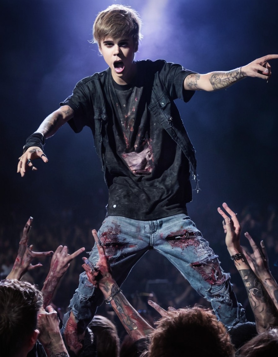 justin bieber, zombie, concert, music, performance, celebrity, celebrities