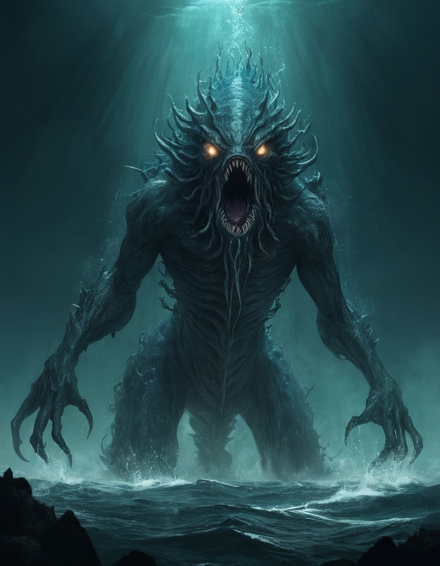 water sprites, sea monster, legendary creature, mythical beings, mythological creatures, fantasy, folklore