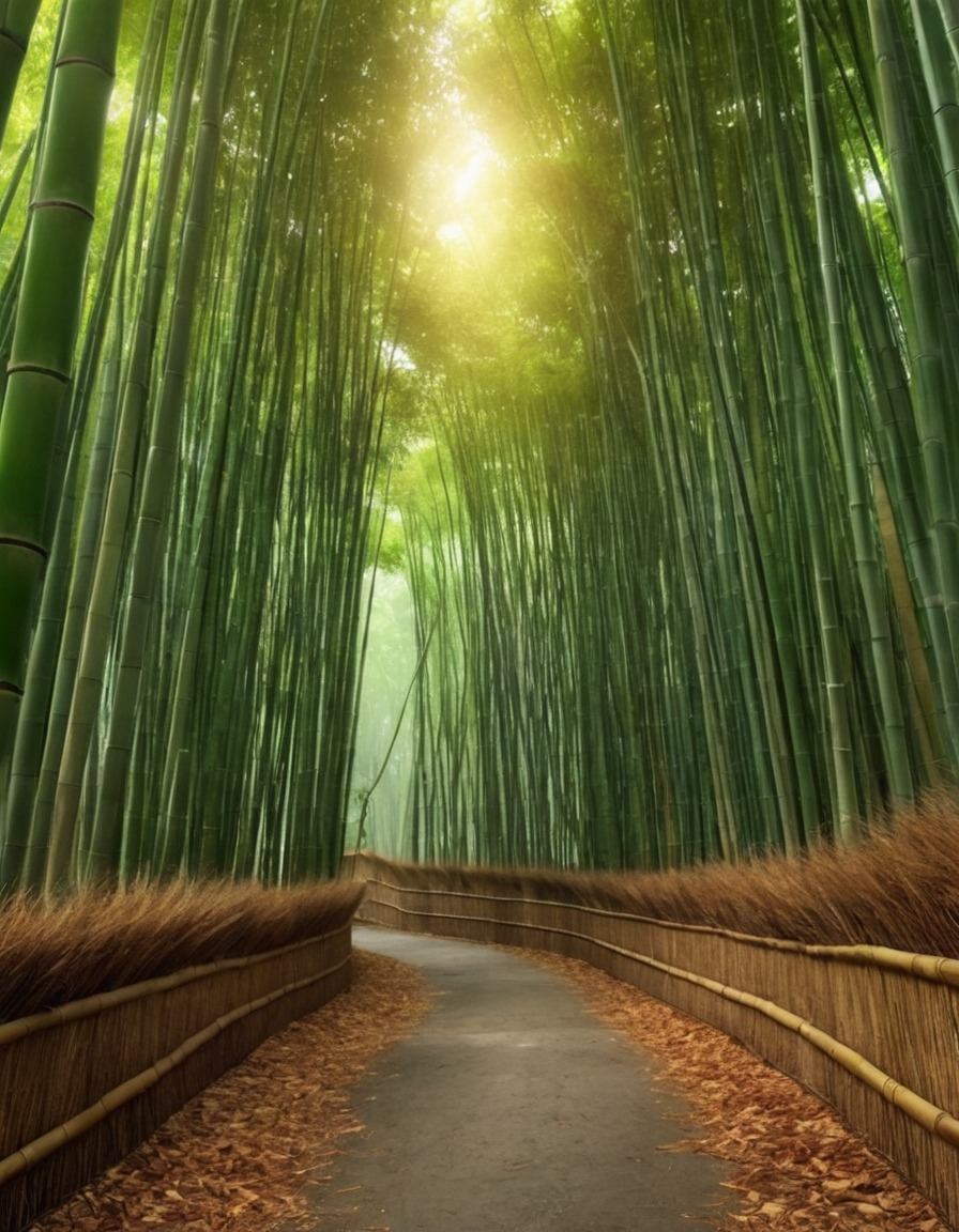 nature, bamboo forest, beautiful, tranquil, asia, greenery, landscape