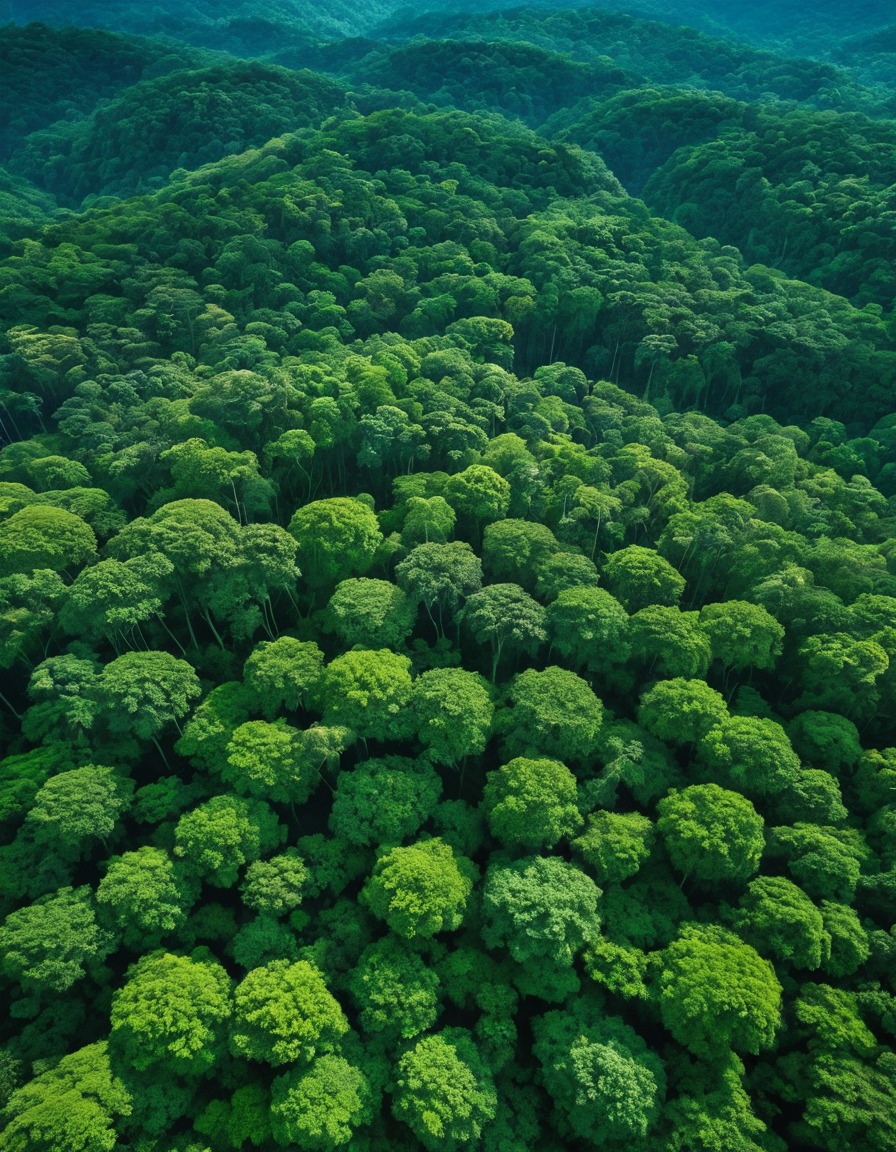 rainforest, canopy, aerial view, lush green, nature