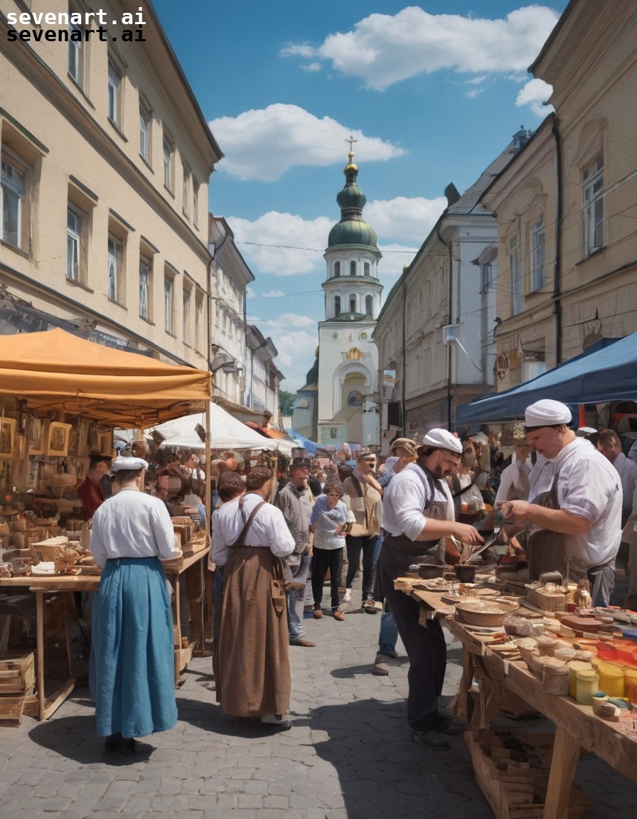 ukrainian, street fair, artists, craftsmen, showcase, ukraine, ukrainians