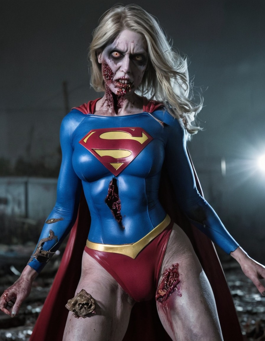 zombie, supergirl (dc comics), dc comics, horror, apocalypse, undead, superhero