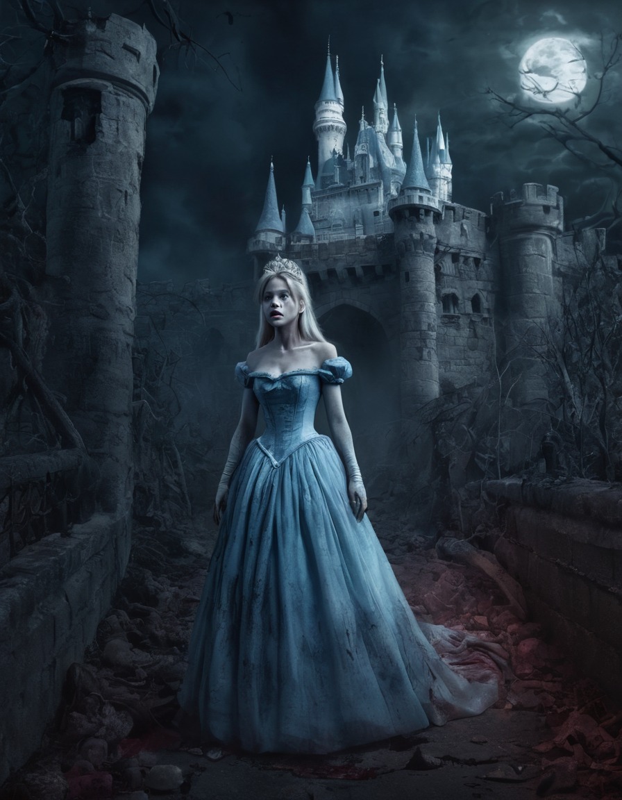 fantasy, horror, cinderella, zombie, castle, halloween