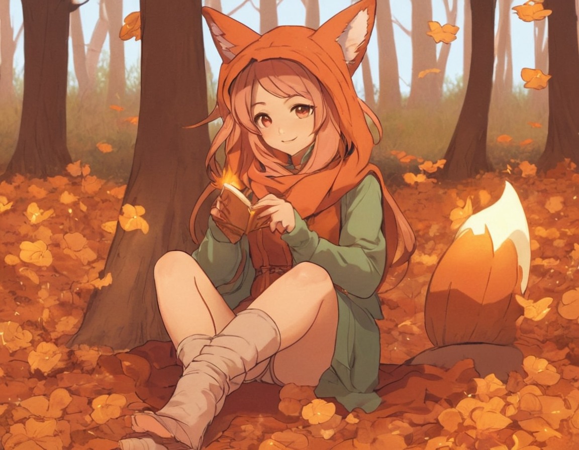 digitalart, fox, dreamup, animegirl, anime, animedrawing, kemonomimi, cutekawaii, challenge, dailydeviation, dailydeviations, dailyart, dailychallenge, furryfall, ai_art