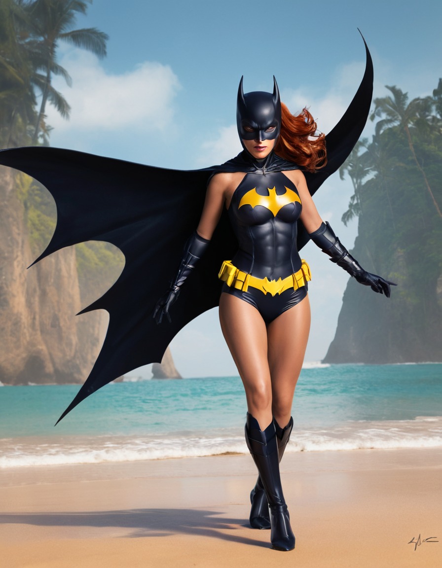 dc comics, batgirl, superheroine, fashion, swimwear, superhero, bikini