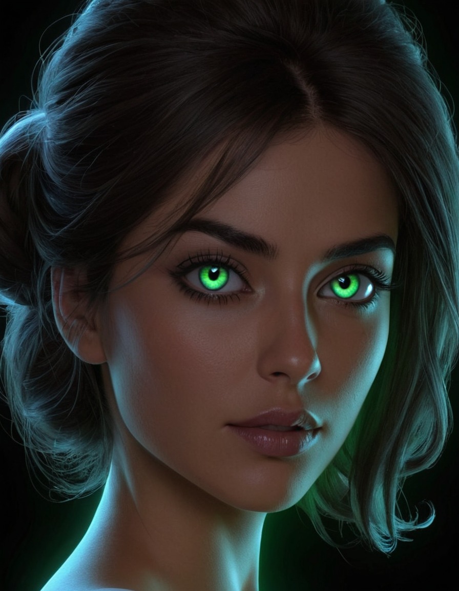 mutations, woman, female, bioluminescence, pupils, genetic modification, supernatural