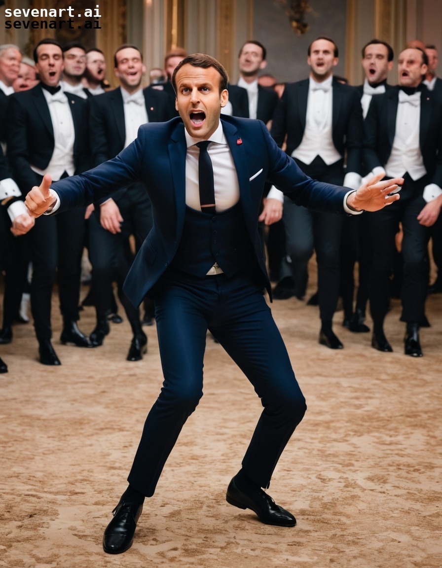 politics, humor, caricature, dancing, embarrassment, emmanuel macron, france