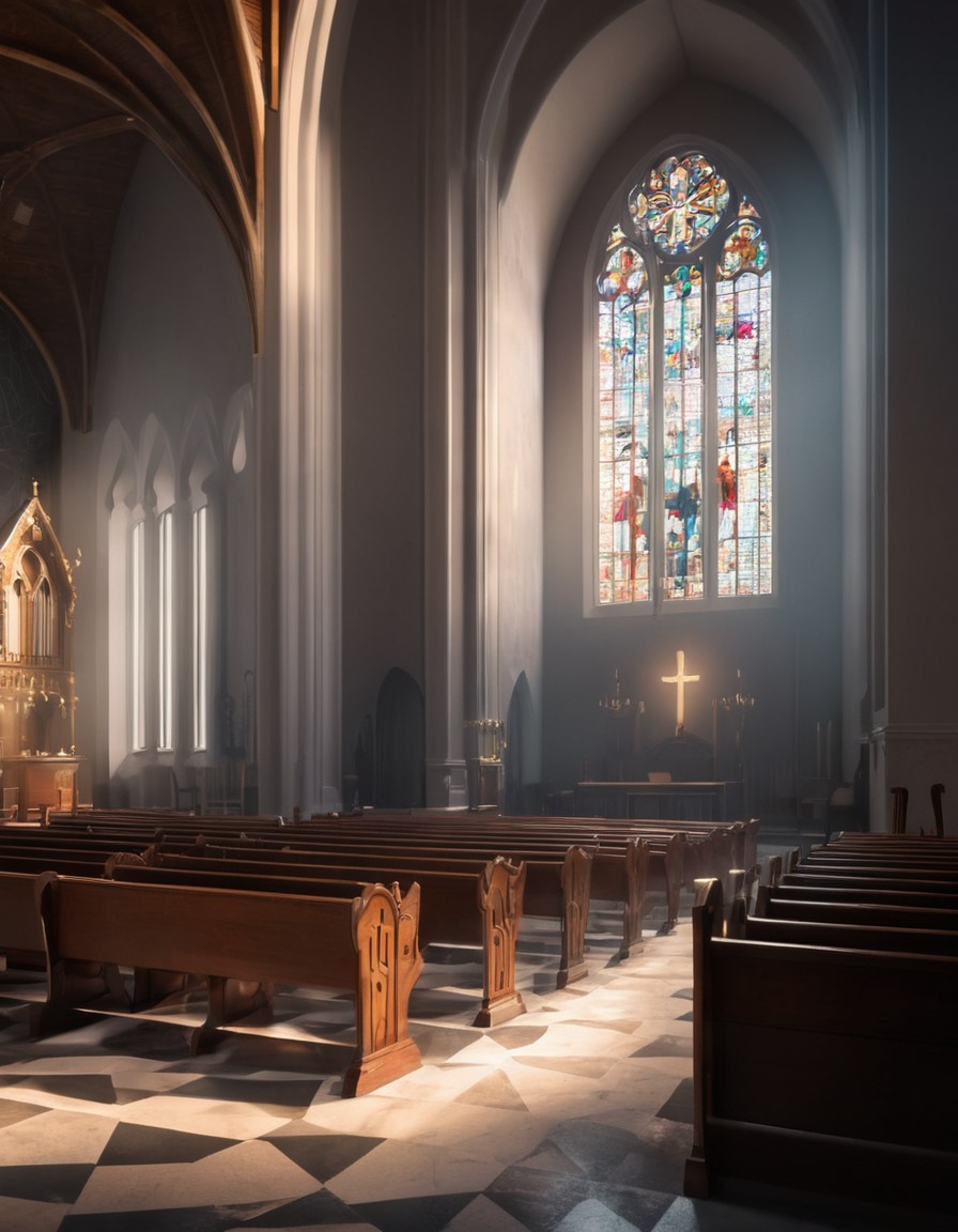 light, shadow, church, interior design, architecture