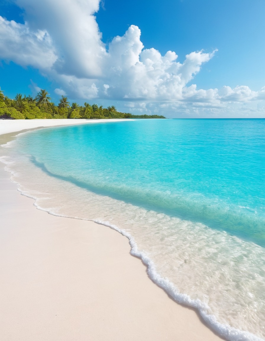 beach, turquoise waters, white sand, tranquil, nature