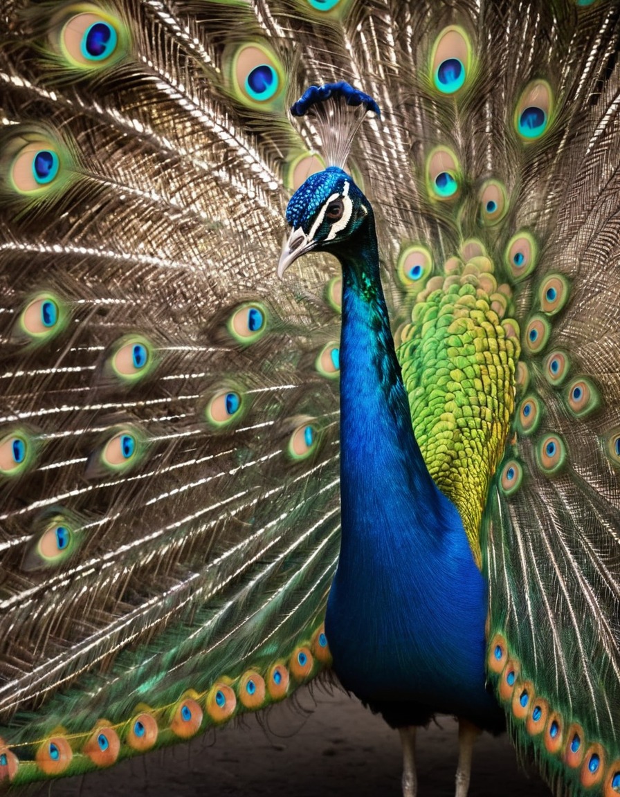 wildlife, peacock, iridescent, vibrant, feathers