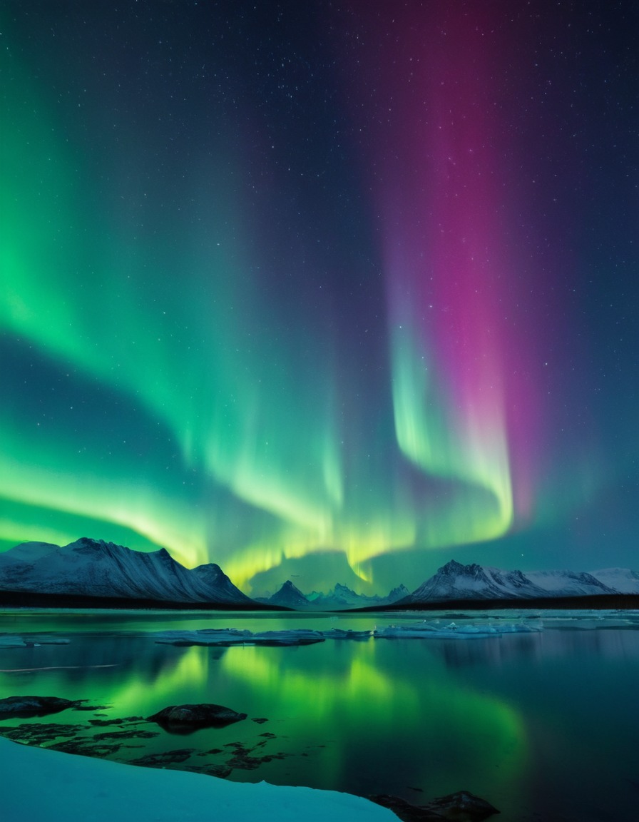 aurora borealis, northern lights, arctic sky, natural phenomenon