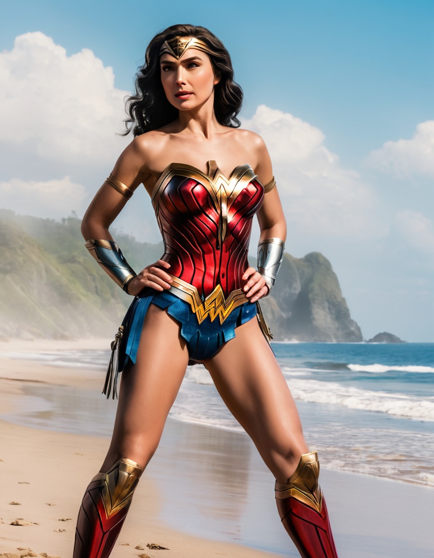 fantasy, super hero, beach, swimwear, outdoors, superhero, superheroine, bikini