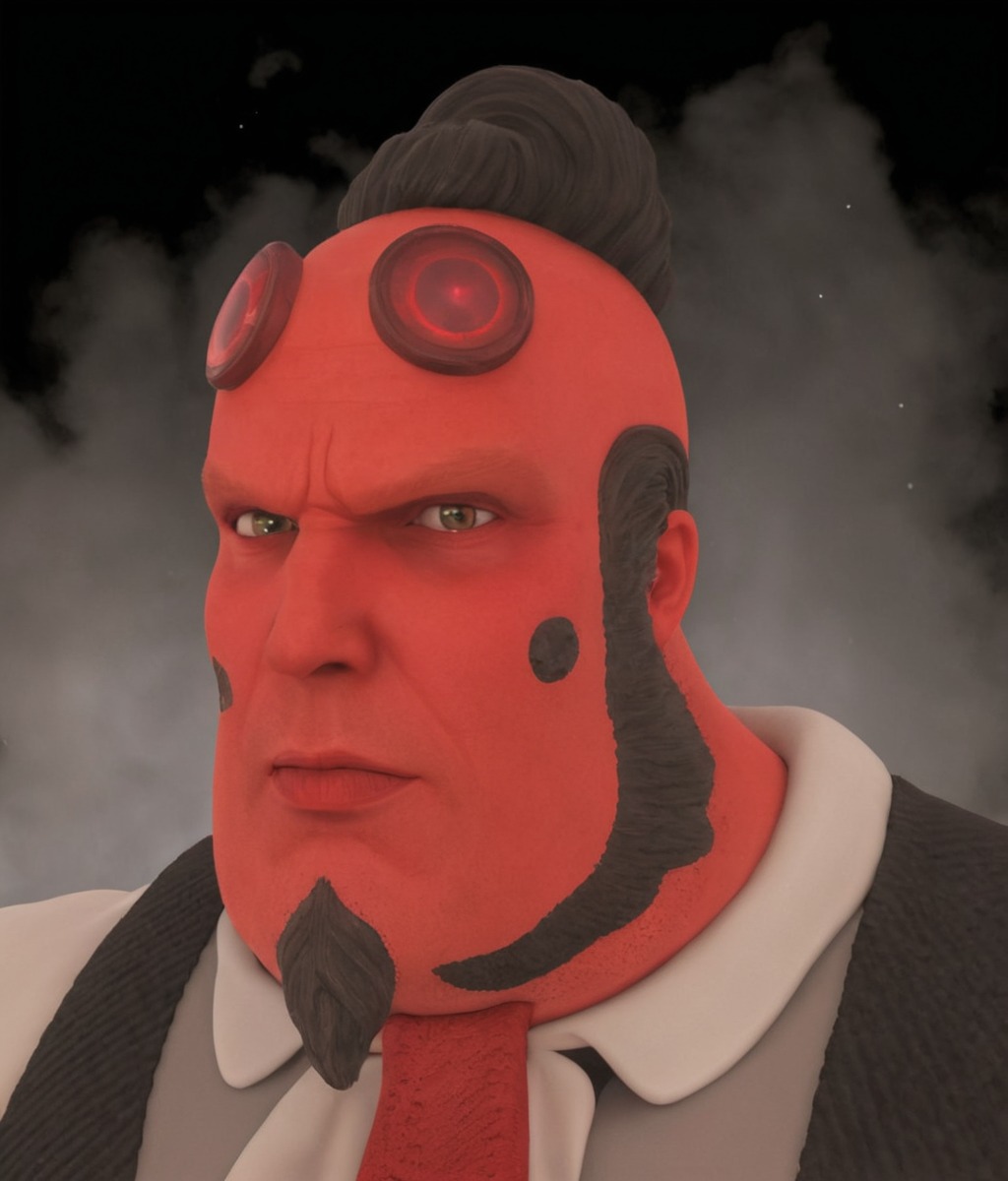 fanart, render, blender, demonic, hellboy, 3dmodeldownload, spooktober2024