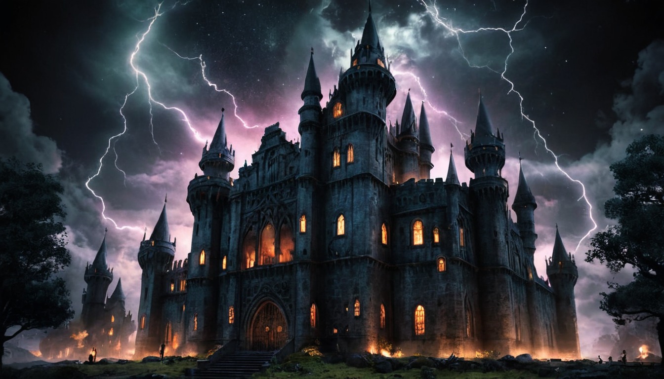 digitalart, magic, fantasyart, horror, architecture, gothic, medieval, castle, conceptart, drama, wallpaper, photography, epic, photomanipulation, ancient, spooky, darksky