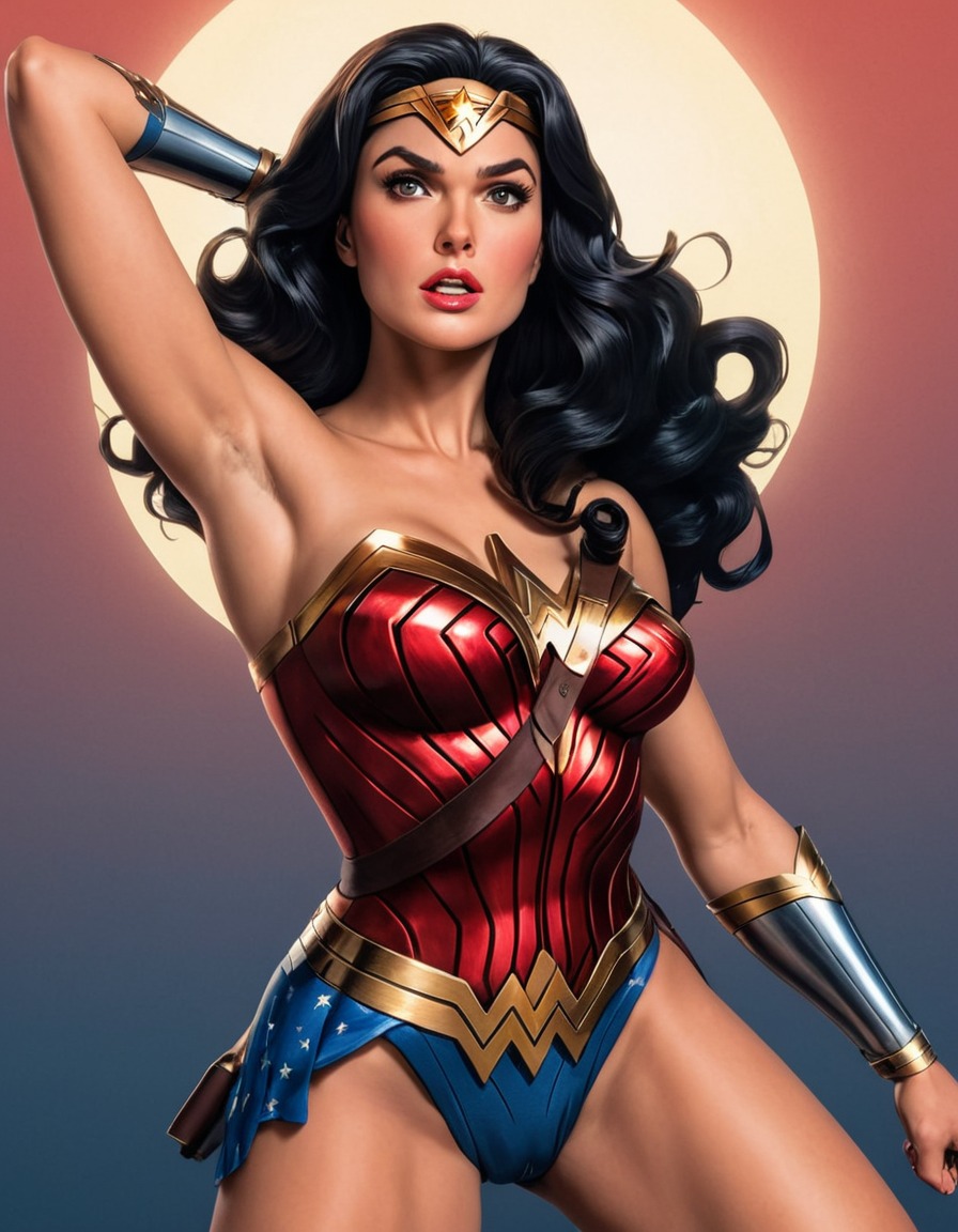 wonder woman, superhero, power, strength, sexy, painted