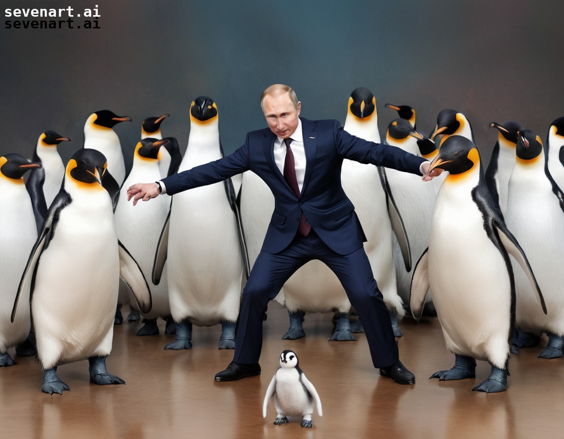 humorous, party, breakdancing, vladimir putin, penguins, putin, russia, russian president