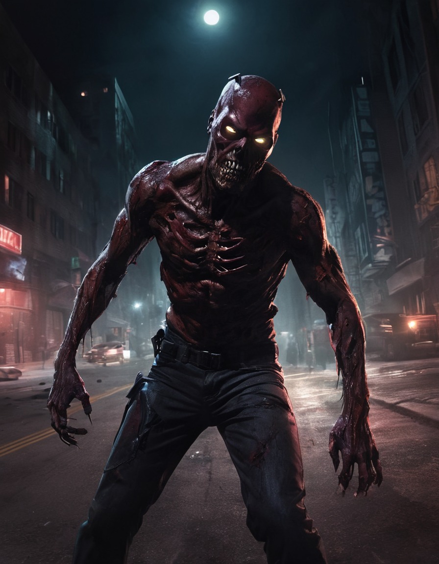 zombie, daredevil, streets, night, superhero, marvel