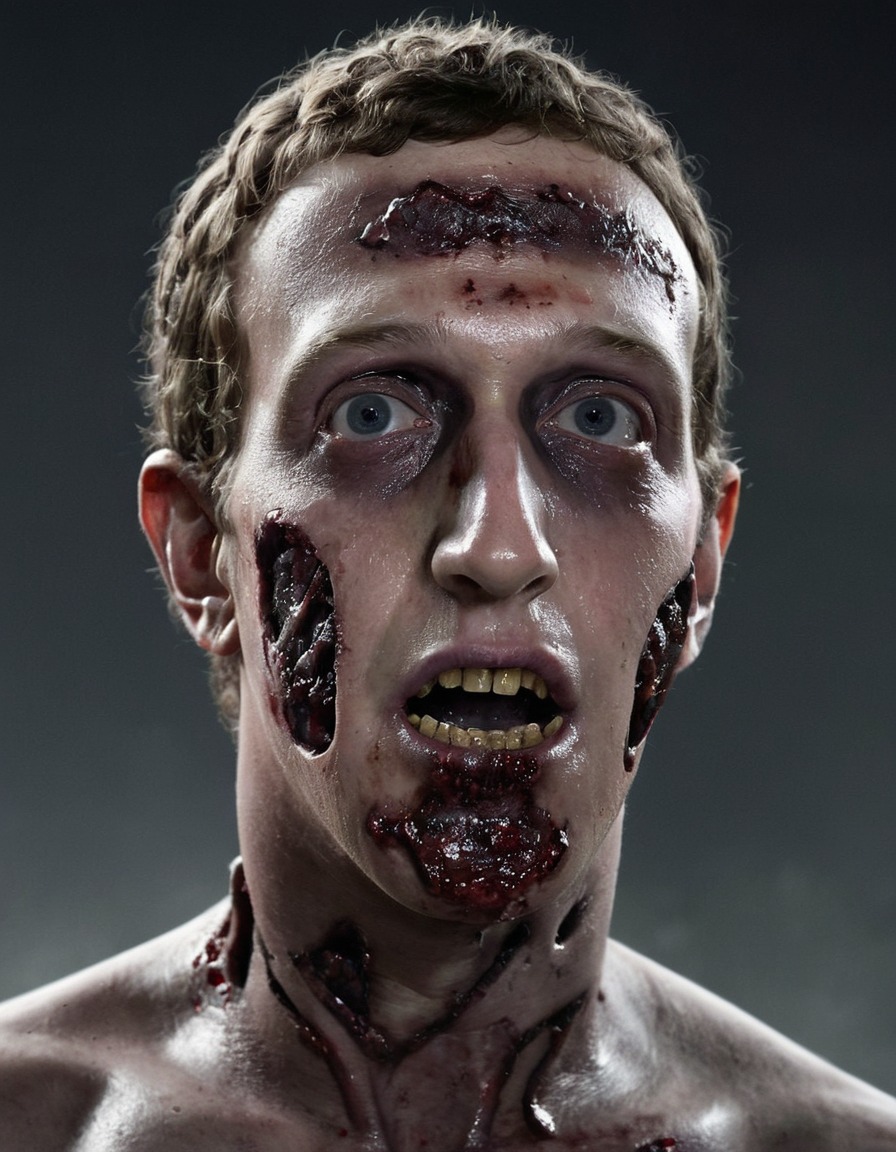 mark zuckerberg, zombie, art, illustration, tech ceo, celebrities