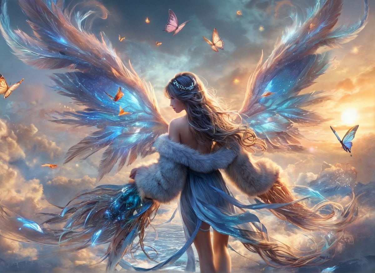 beauty, magic, fantasyart, angel, fairy, butterflies, digitalart, portrait, wallpaper, sky, flying, beautiful, butterfly, butterflygirl, colorful, fantasy, fantasycharacter, fantasyillustration, iridescence, fairytailfanart