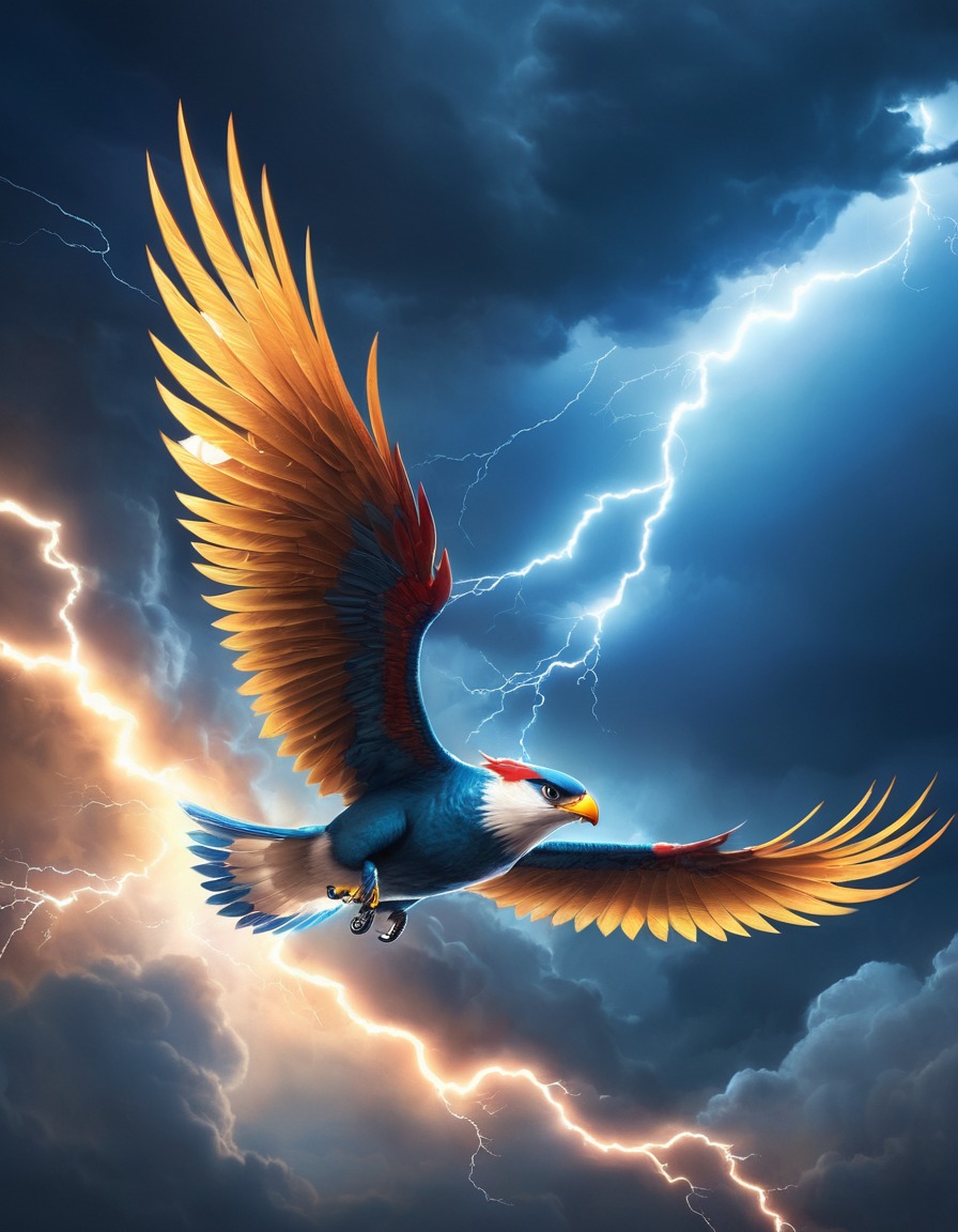 thunderbird, mythology, lightning, storm, epic, art