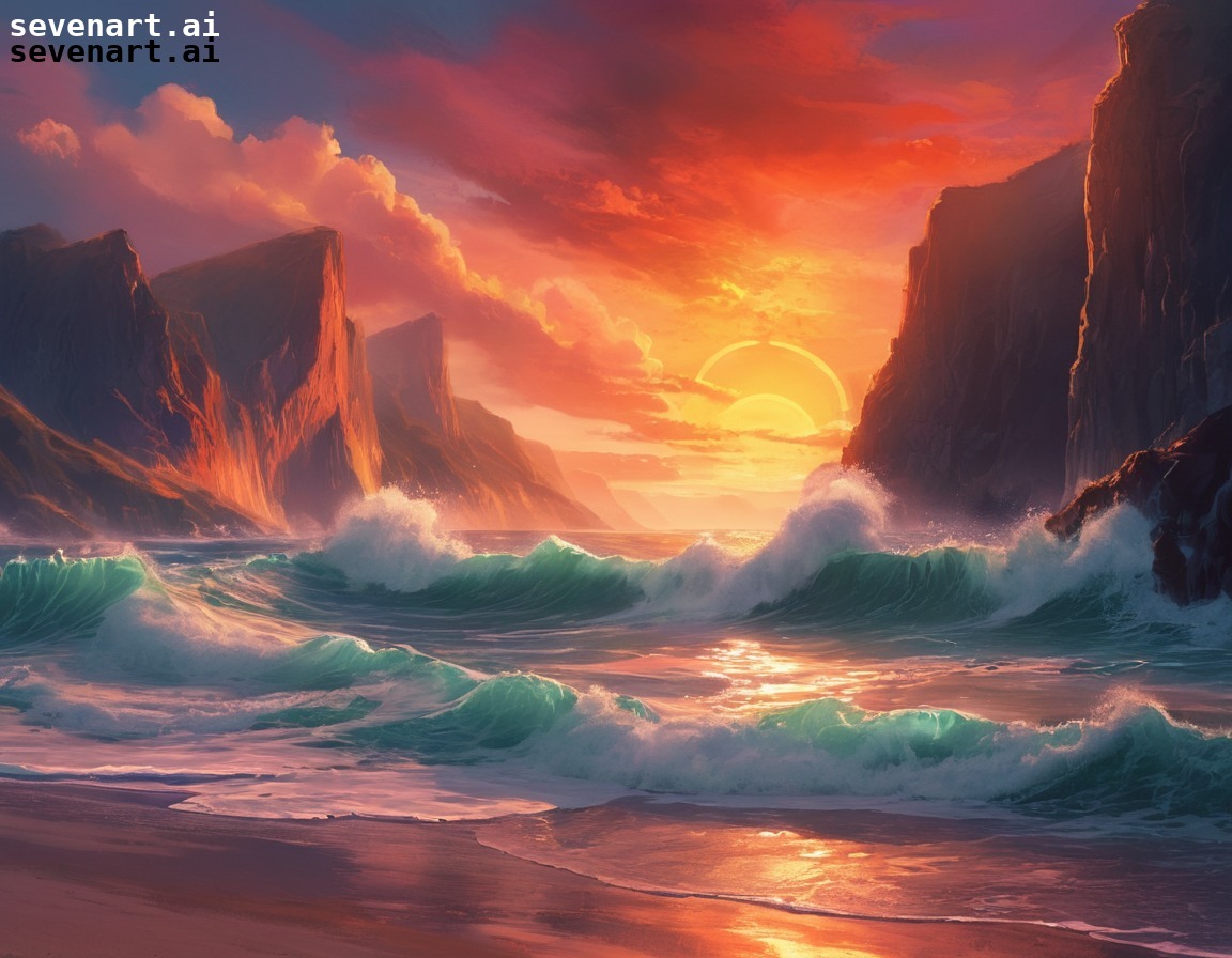 nature, coastline, cliffs, sunset, dramatic