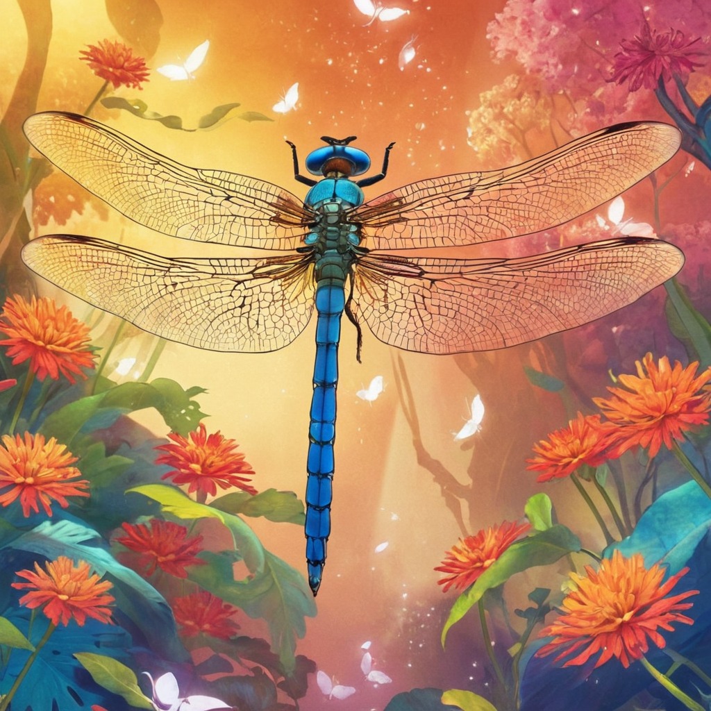 digitalart, insect, dreamup, digitalpainting, floral, dragonfly, ai_art