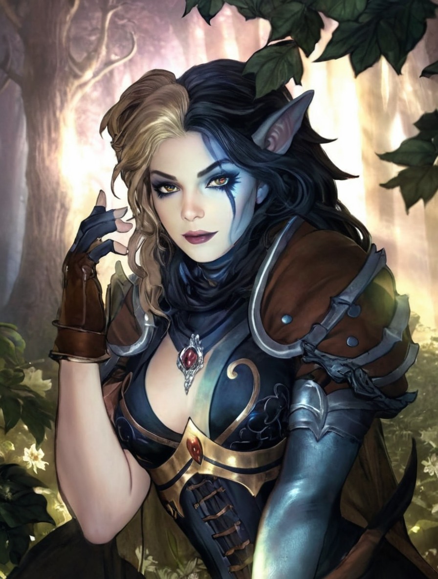 videogamefanart, warrior, worldofwarcraft, worgen, wowcharacter, druidfemale, wowcommission