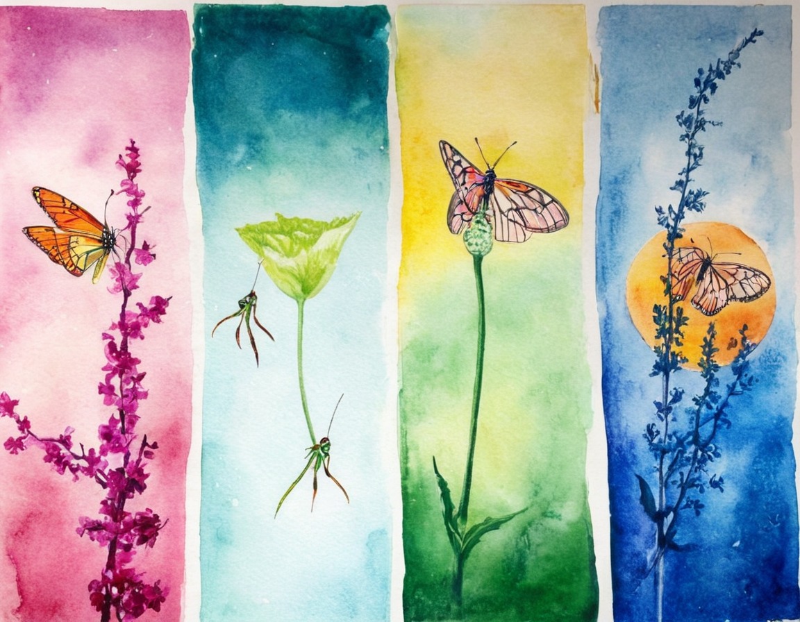 butterfly, painting, spring, watercolorpainting