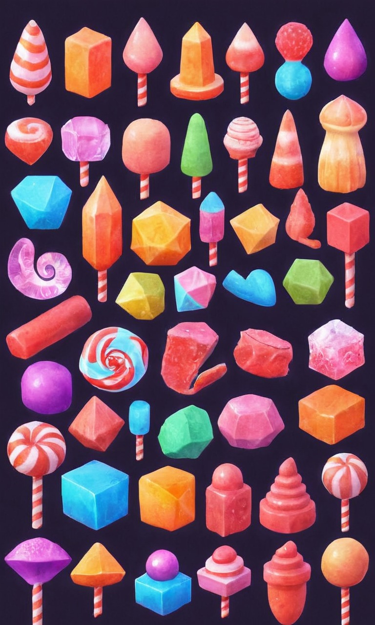 candy, pixelated, sweets, wallpaper