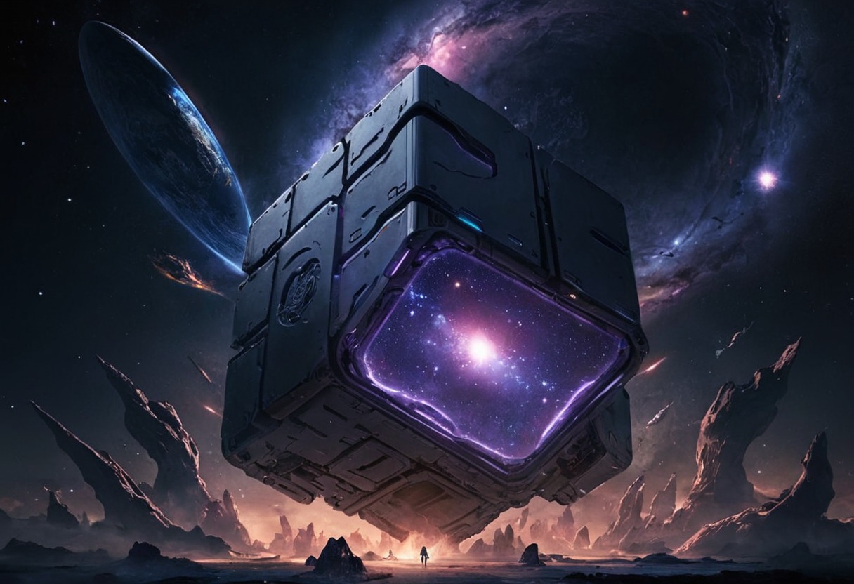 scifi, space, cube, galaxy, void, seaart, ai_art