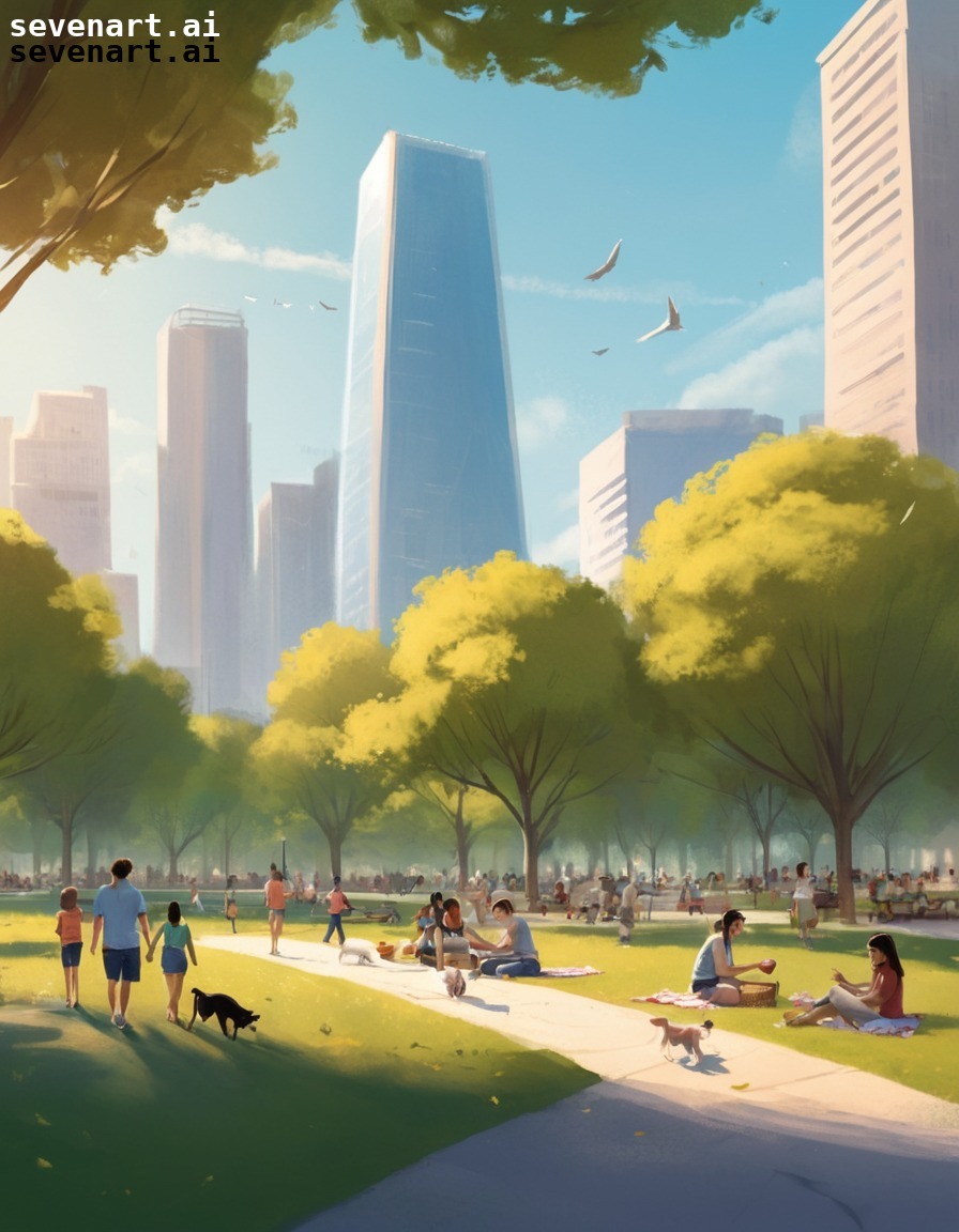 city, park, picnic, sports, dogs, modern city